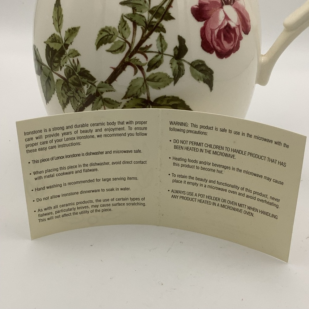 Lenox Accoutrements Pitcher with Red and Green Floral Design - Picture 13 of 14